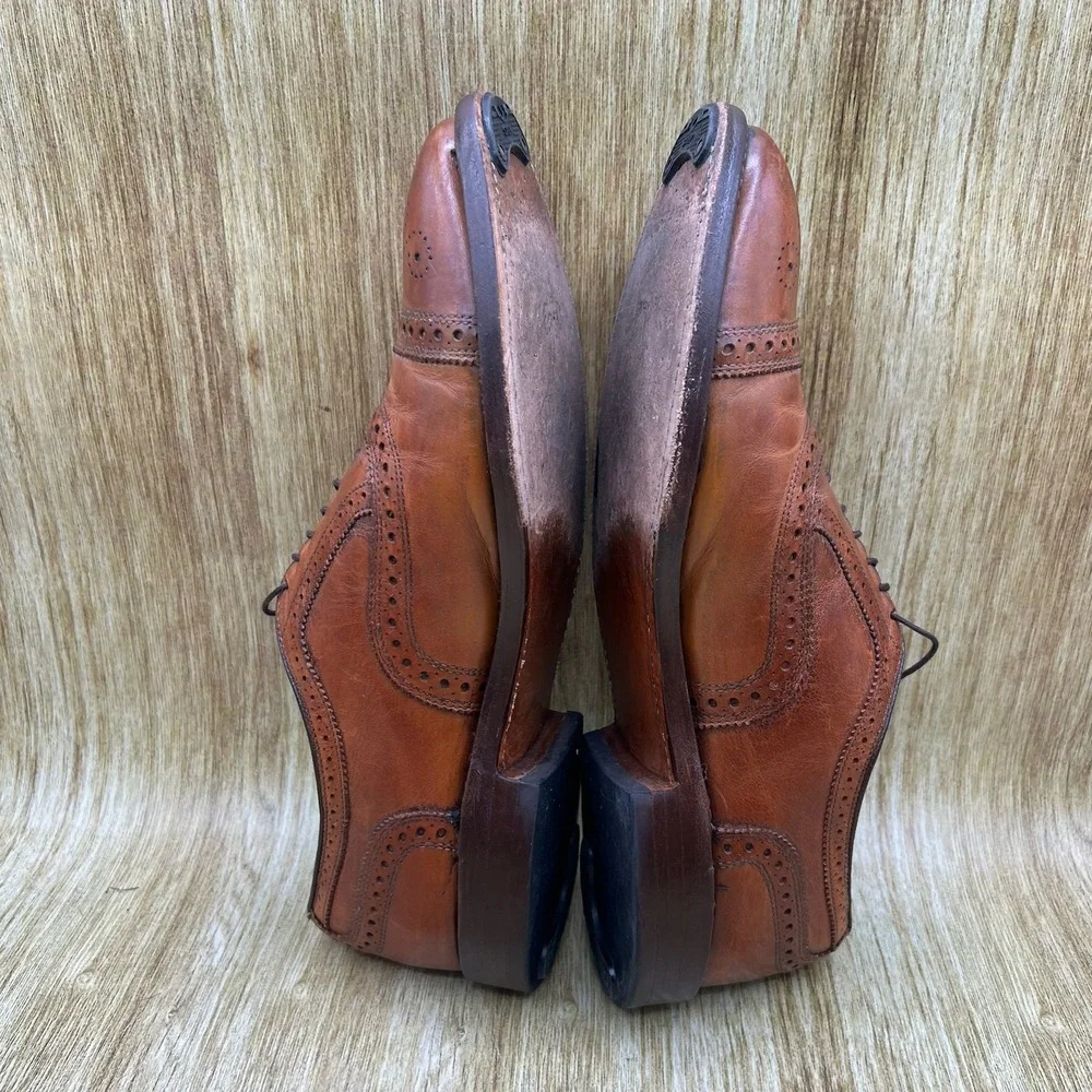 Allen Edmonds Strand Oxford Men's 11 D Walnut Brown Leather Brogue Cap Toe 1635